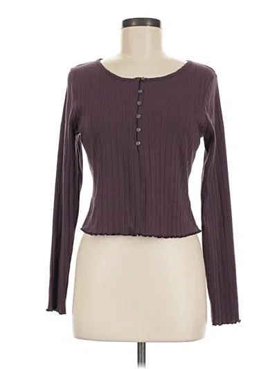 Pre-owned Universal Thread Long Sleeve Henley Shirt In Purple