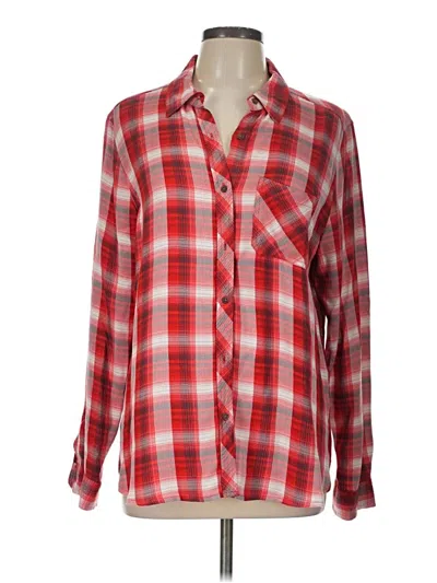 Pre-owned Universal Thread Long Sleeve Henley Shirt In Red