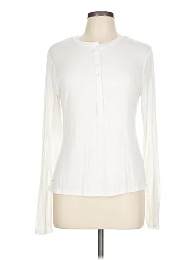 Pre-owned Universal Thread Long Sleeve Henley Shirt In White