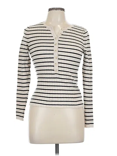 Pre-owned Universal Thread Long Sleeve Henley Shirt In White