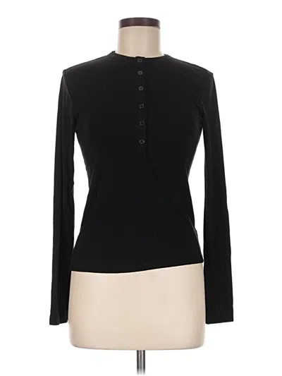 Pre-owned Universal Thread Long Sleeve Polo Shirt In Black