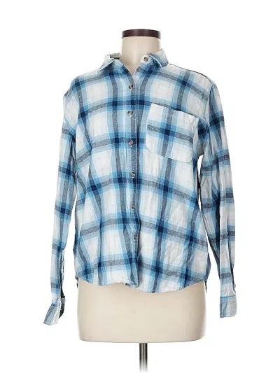 Pre-owned Universal Thread Long Sleeve Polo Shirt In Blue