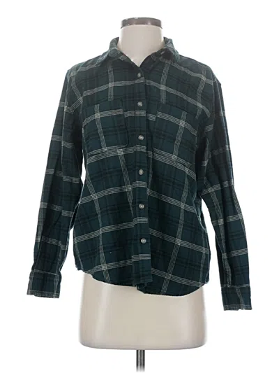 Pre-owned Universal Thread Long Sleeve Polo Shirt In Blue