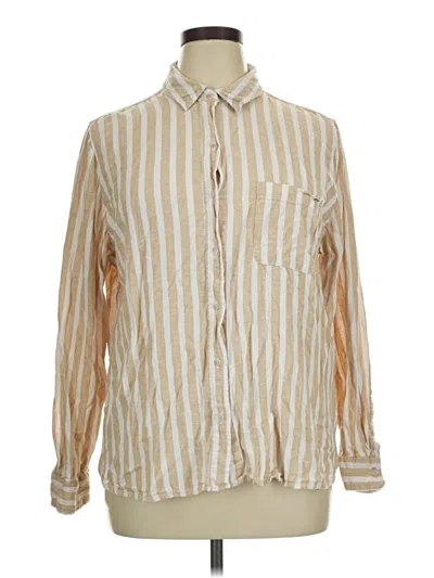 Pre-owned Universal Thread Long Sleeve Polo Shirt In Brown