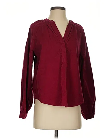 Pre-owned Universal Thread Long Sleeve Polo Shirt In Burgundy