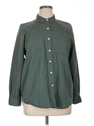 Pre-owned Universal Thread Long Sleeve Polo Shirt In Green