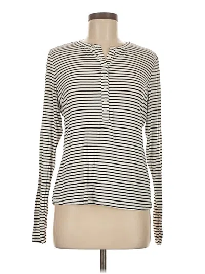 Pre-owned Universal Thread Long Sleeve Polo Shirt In Ivory