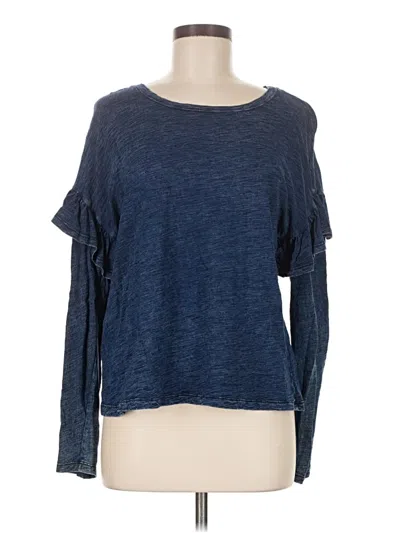 Pre-owned Universal Thread Long Sleeve Top Blue Boatneck Tops