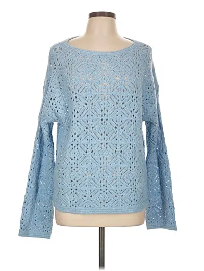 Pre-owned Universal Thread Long Sleeve Top Blue Boatneck Tops