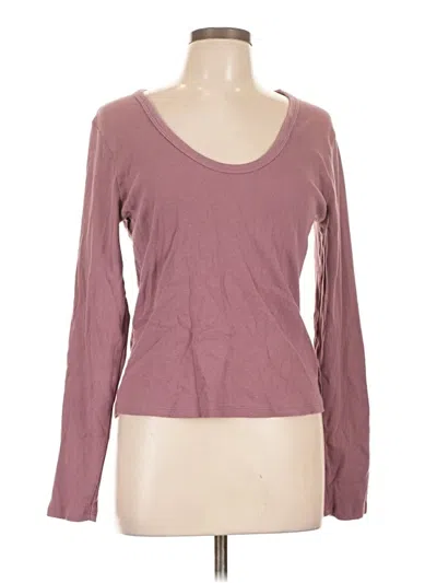 Pre-owned Universal Thread Long Sleeve Top Burgundy Scoop Neck Tops