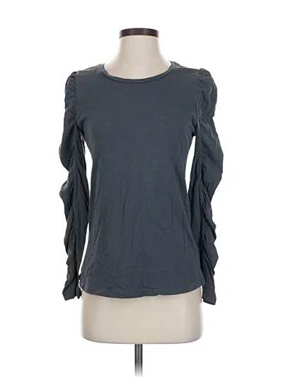 Pre-owned Universal Thread Long Sleeve Top Gray Cold Shoulder Neckline Tops