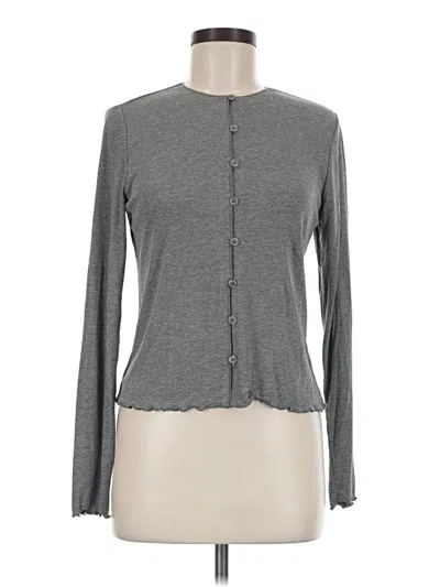 Pre-owned Universal Thread Long Sleeve Top Gray Mock Neckline Tops