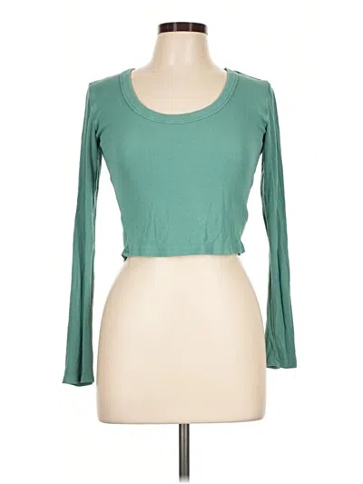 Pre-owned Universal Thread Long Sleeve Top Green Scoop Neck Tops