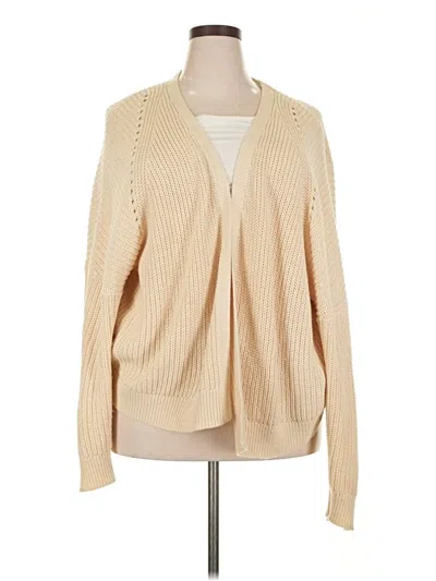 Pre-owned Universal Thread Long Sleeve Top Ivory Plunge Neckline Tops In White