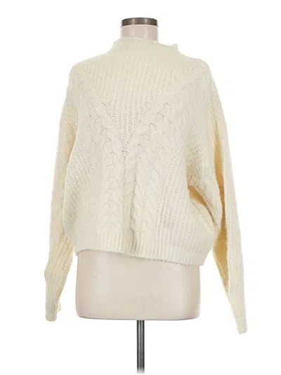 Pre-owned Universal Thread Long Sleeve Top Ivory Turtleneck Tops In White