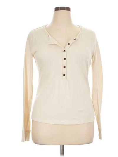 Pre-owned Universal Thread Long Sleeve Top Ivory V-neck Tops