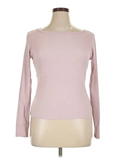 Pre-owned Universal Thread Long Sleeve Top Pink Boatneck Tops