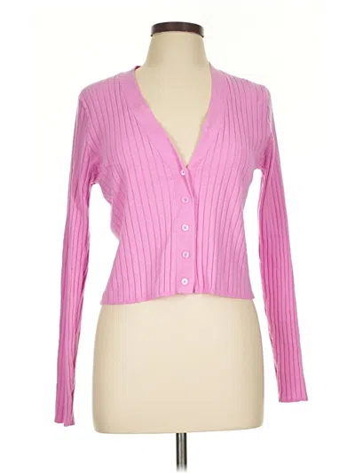 Pre-owned Universal Thread Long Sleeve Top Pink Plunge Neckline Tops