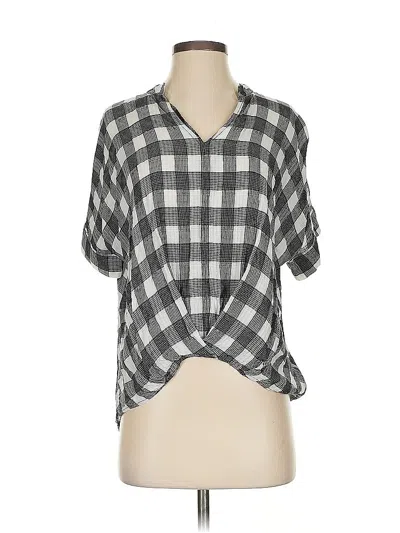 Pre-owned Universal Thread Short Sleeve Blouse In Black