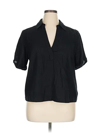 Pre-owned Universal Thread Short Sleeve Blouse In Black