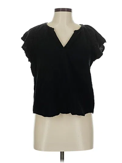 Pre-owned Universal Thread Short Sleeve Blouse In Black