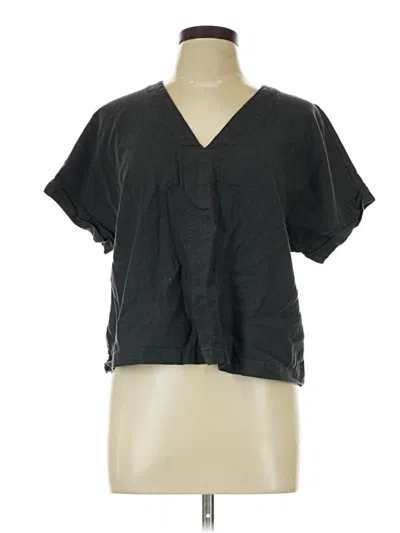 Pre-owned Universal Thread Short Sleeve Blouse In Black