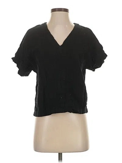 Pre-owned Universal Thread Short Sleeve Blouse In Black