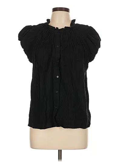 Pre-owned Universal Thread Short Sleeve Blouse In Black