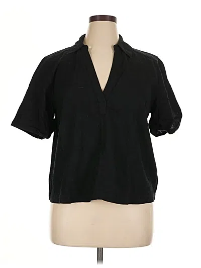 Pre-owned Universal Thread Short Sleeve Blouse In Black