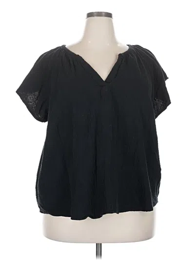 Pre-owned Universal Thread Short Sleeve Blouse In Black