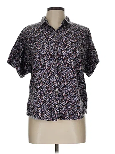 Pre-owned Universal Thread Short Sleeve Blouse In Black