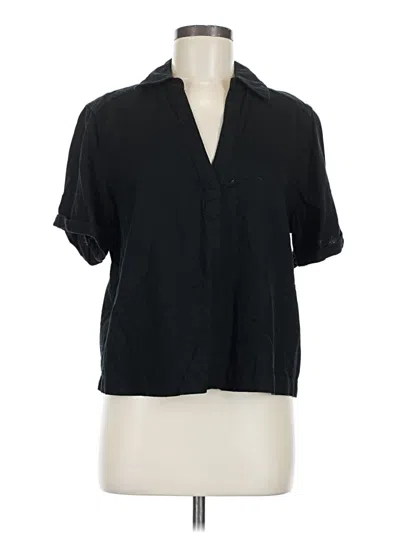 Pre-owned Universal Thread Short Sleeve Blouse In Black