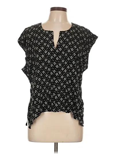 Pre-owned Universal Thread Short Sleeve Blouse In Black