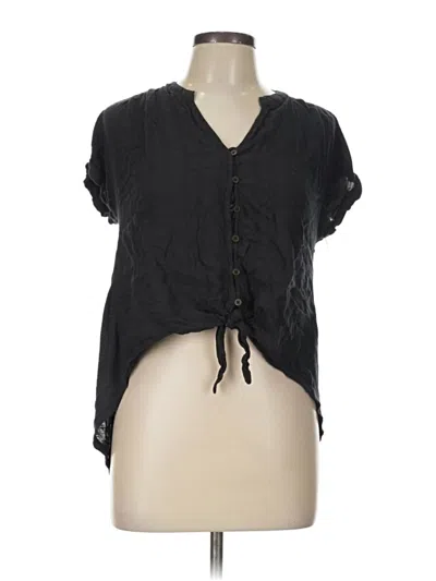 Pre-owned Universal Thread Short Sleeve Blouse In Black