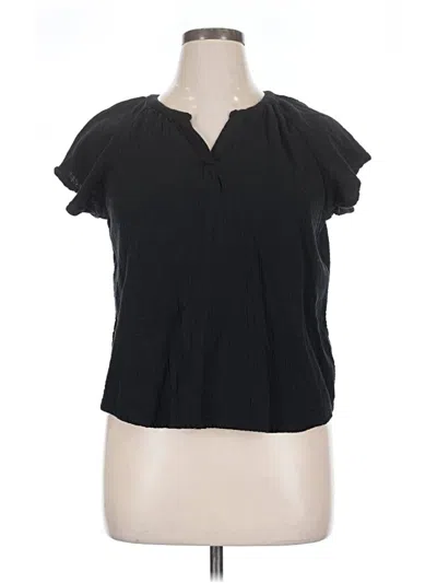 Pre-owned Universal Thread Short Sleeve Blouse In Black