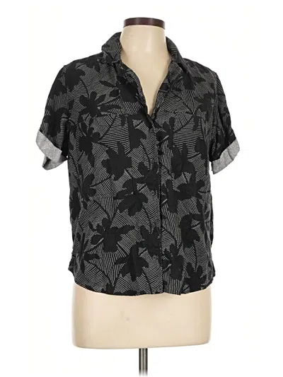 Pre-owned Universal Thread Short Sleeve Blouse In Black