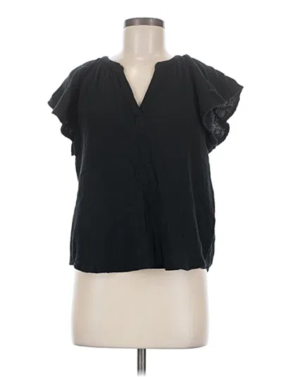 Pre-owned Universal Thread Short Sleeve Blouse In Black