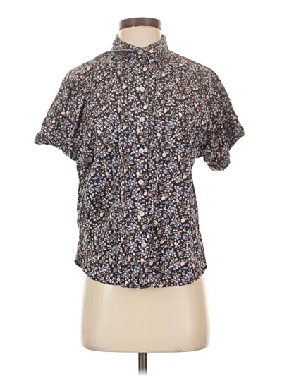 Pre-owned Universal Thread Short Sleeve Blouse In Black