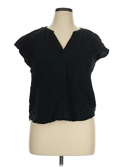 Pre-owned Universal Thread Short Sleeve Blouse In Black
