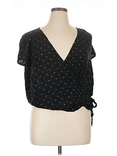Pre-owned Universal Thread Short Sleeve Blouse In Black