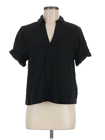 Pre-owned Universal Thread Short Sleeve Blouse In Black