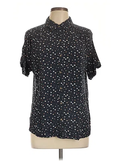 Pre-owned Universal Thread Short Sleeve Blouse In Black