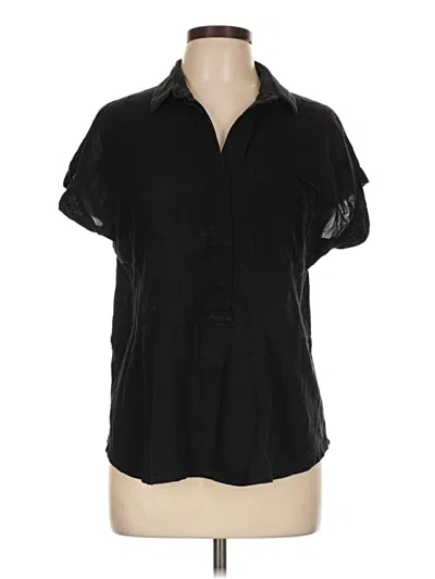 Pre-owned Universal Thread Short Sleeve Blouse In Black