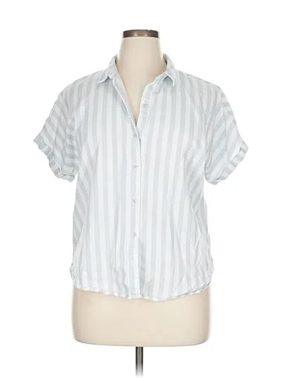 Pre-owned Universal Thread Short Sleeve Blouse In Blue
