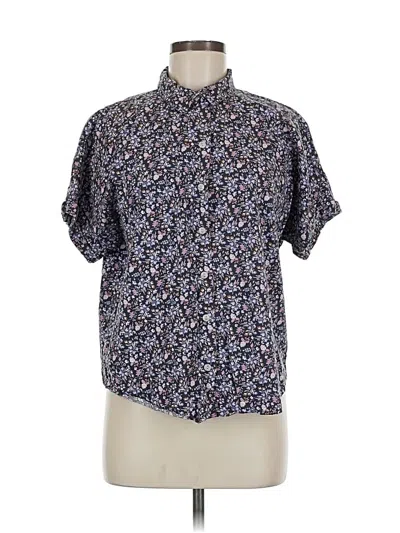 Pre-owned Universal Thread Short Sleeve Blouse In Blue