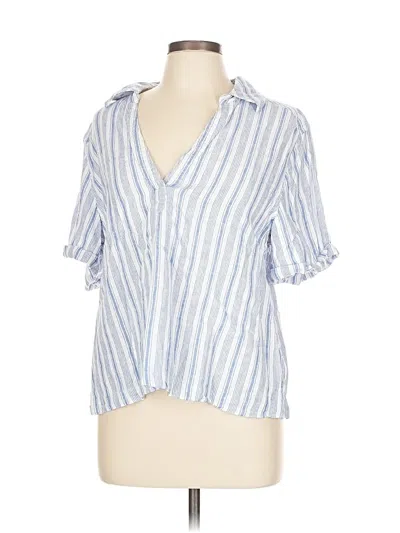 Pre-owned Universal Thread Short Sleeve Blouse In Blue