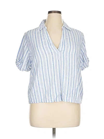 Pre-owned Universal Thread Short Sleeve Blouse In Blue