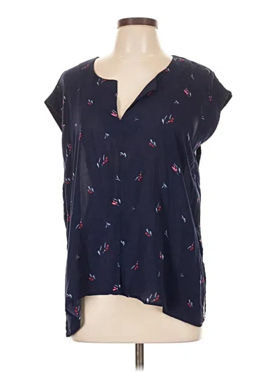 Pre-owned Universal Thread Short Sleeve Blouse In Blue