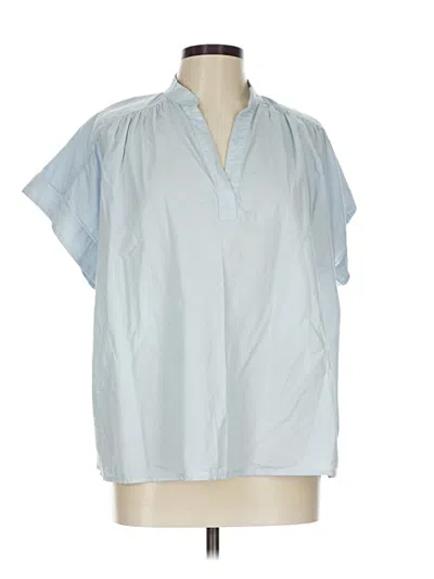 Pre-owned Universal Thread Short Sleeve Blouse In Blue