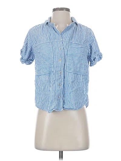 Pre-owned Universal Thread Short Sleeve Blouse In Blue